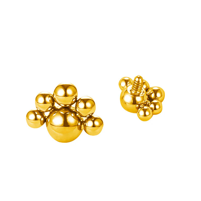 1.2 8mm Titanium Bead Cluster Labret