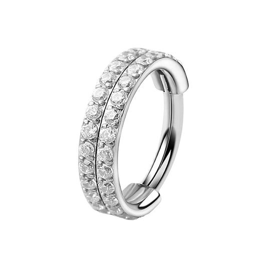 1.2 10mm Titanium Double Row CZ Clicker