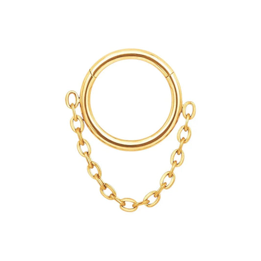 1.2 10mm Titanium gold segment clicker With Chain