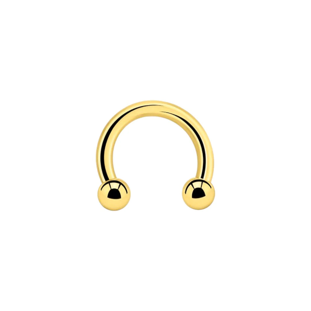 1.2 10mm Titanium Circular Barbell Gold