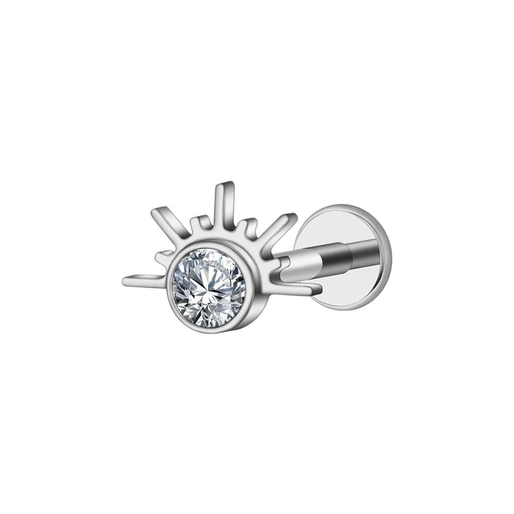 1.2 8mm Titanium Sunny Labret Silver
