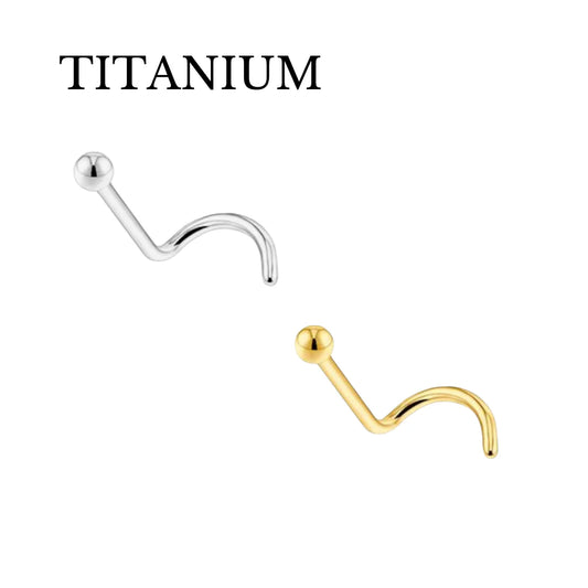 1.0 6mm Titanium Small Ball Nose Stud Silver