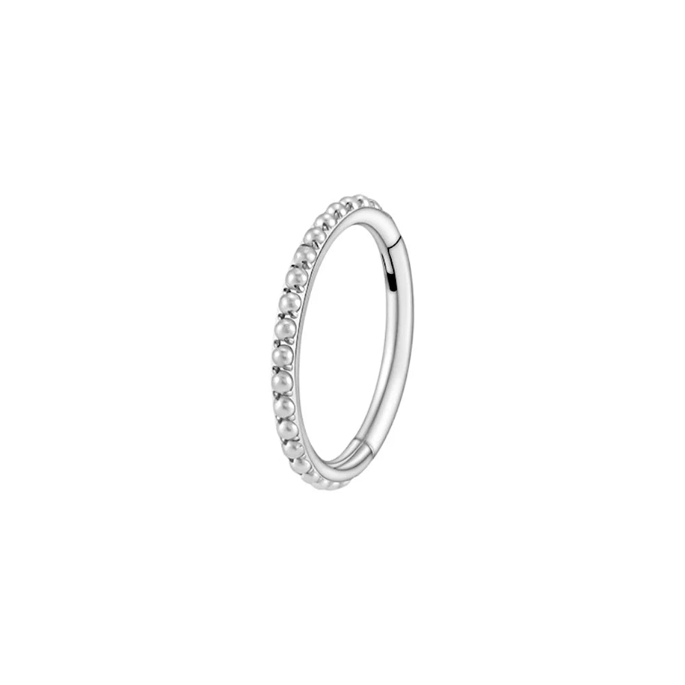 1.2 8mm Titanium Pearl Clicker Silver