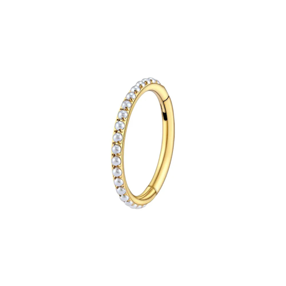 1.2 8mm Titanium Pearl Clicker Gold