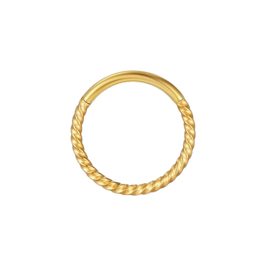 1.2 6mm Titanium Twist Segment Clicker Gold Coloured