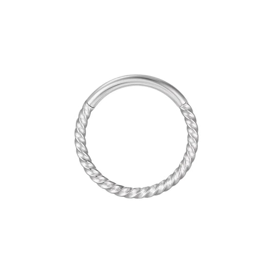 1.2 6mm Titanium Twist Segment Clicker Silver