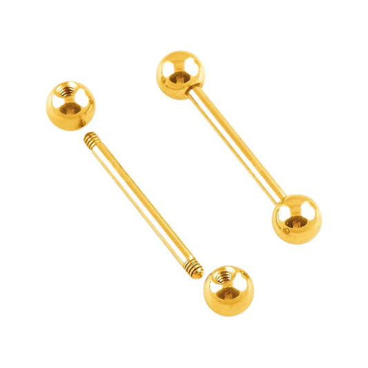 1.6 12mm Titanium Barbell Gold