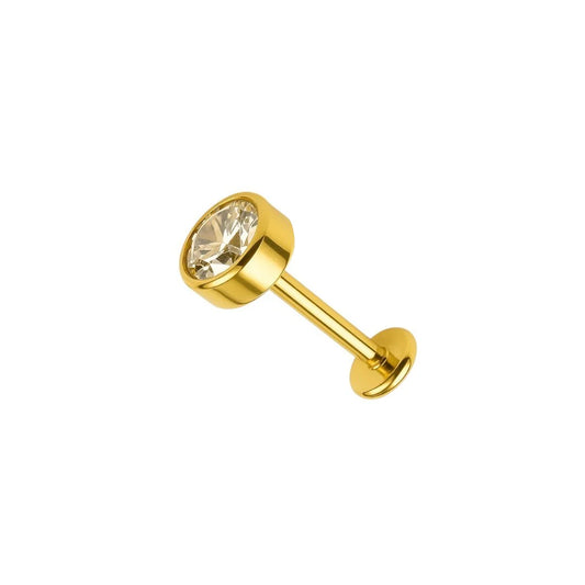 1.2 8mm Titanium Large Jewel Labret Gold