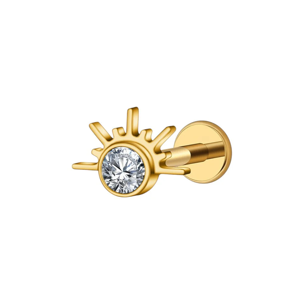 1.2 8mm Titanium Sunny Labret Gold