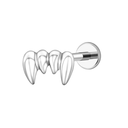 1.2 8mm Titanium Vampire Teeth Silver