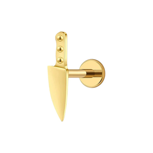 1.2 8mm Titanium Knife Labret Gold Coloured