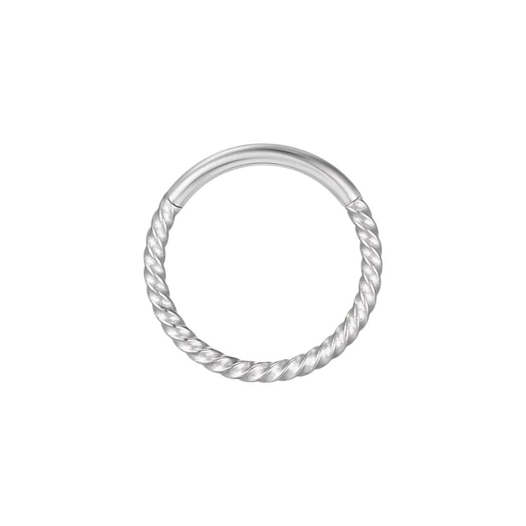 1.2 8mm Titanium Twist Segment Clicker Silver